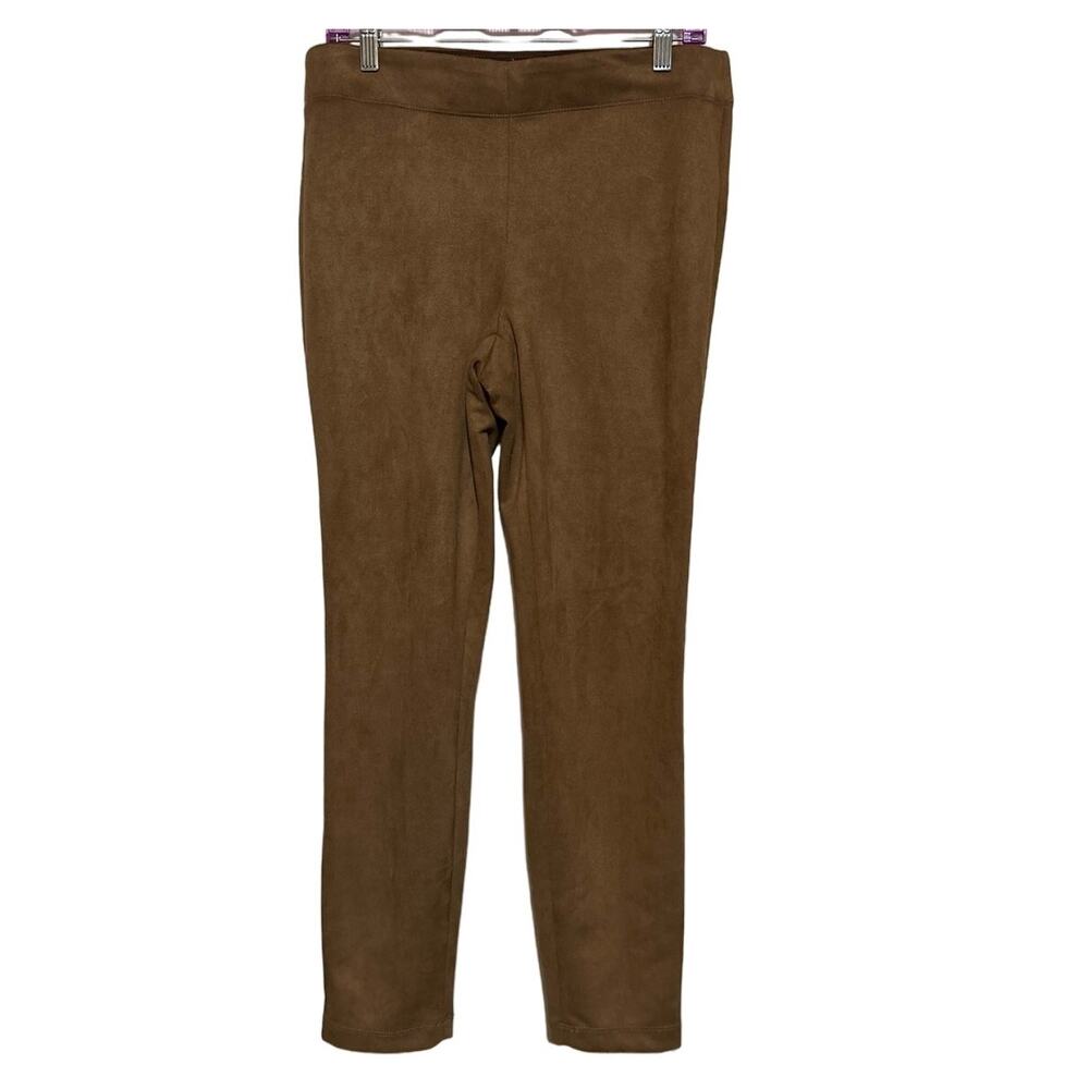 Max Studio Women's Light Brown Faux Suede Stretch Skinny Leg Pants Size L